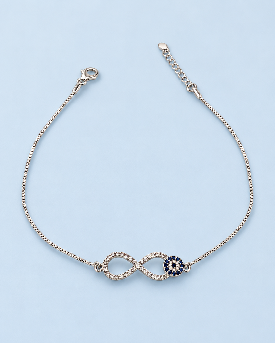 Evil eye infinity anklet