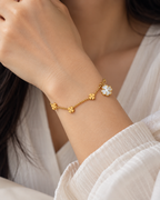 Golden Daisy Charm Bracelet