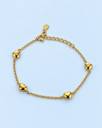 Golden Heart Link Bracelet