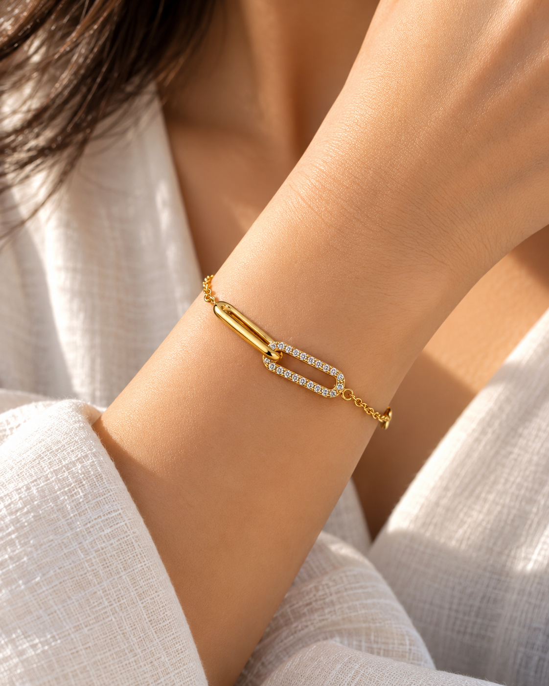 Golden Bar Link Bracelet
