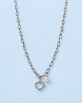 Open Heart Pearl Charm Necklace