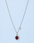 Ruby Halo Pendant Necklace