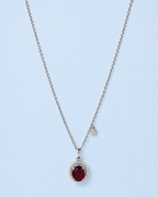 Ruby Halo Pendant Necklace