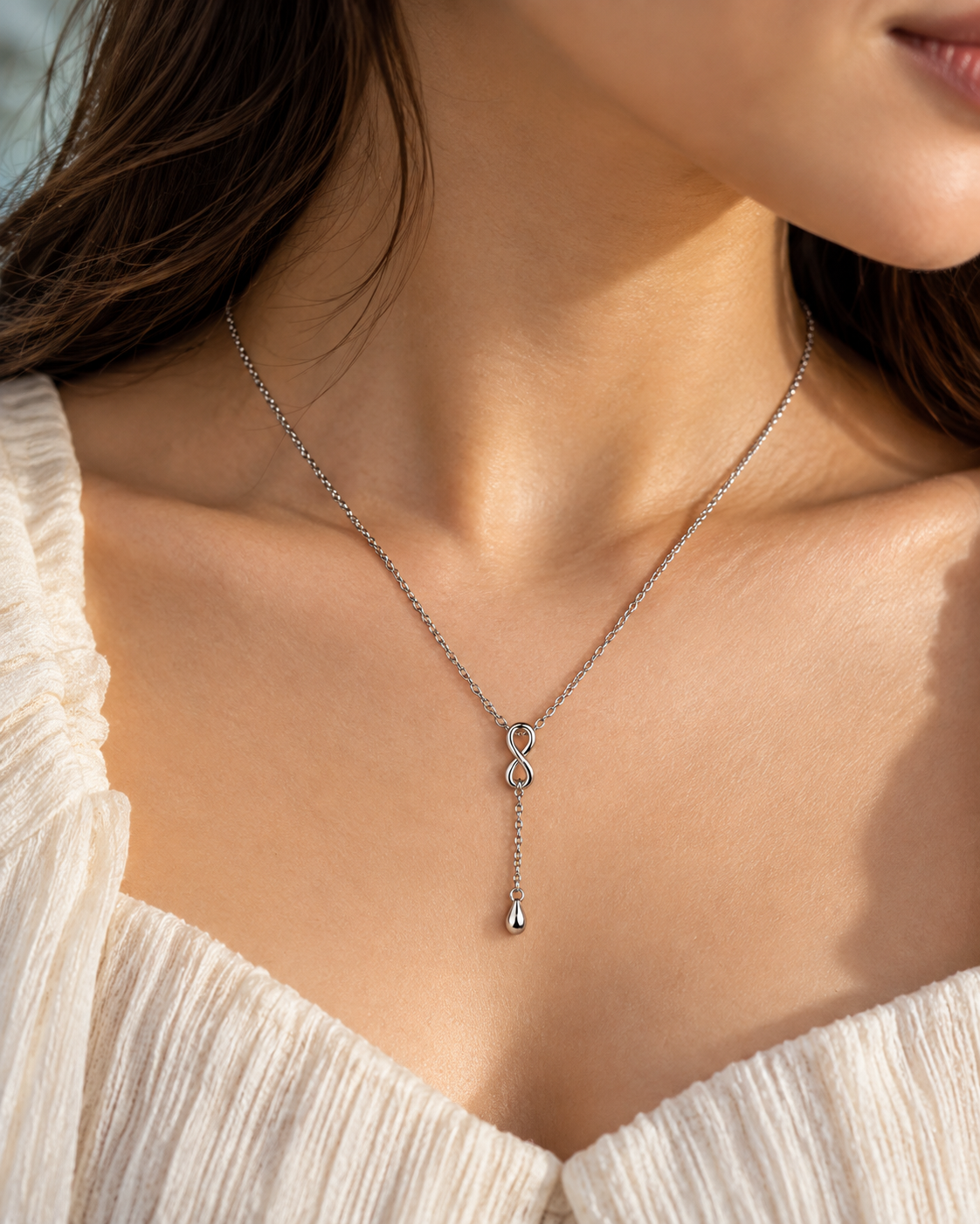 Infinity Teardrop  Necklace