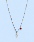 Ruby Bolt Charm Necklace