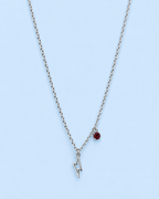 Ruby Bolt Charm Necklace