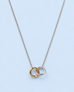 Two-Tone Interlocking Circles Necklace