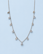Rose & Crystal Station Necklace
