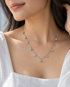 Rose & Crystal Station Necklace