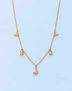 Golden Butterfly Station Necklace