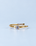 Golden Double-Line Sparkle Ring