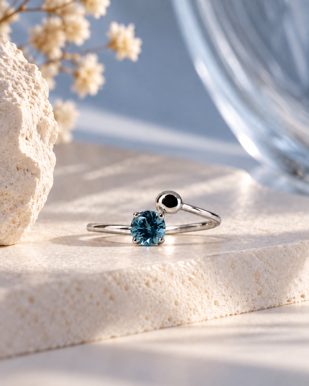 Midnight Blue Orbit Ring