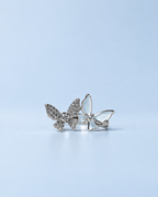 Sparkling Butterfly Silver Ring